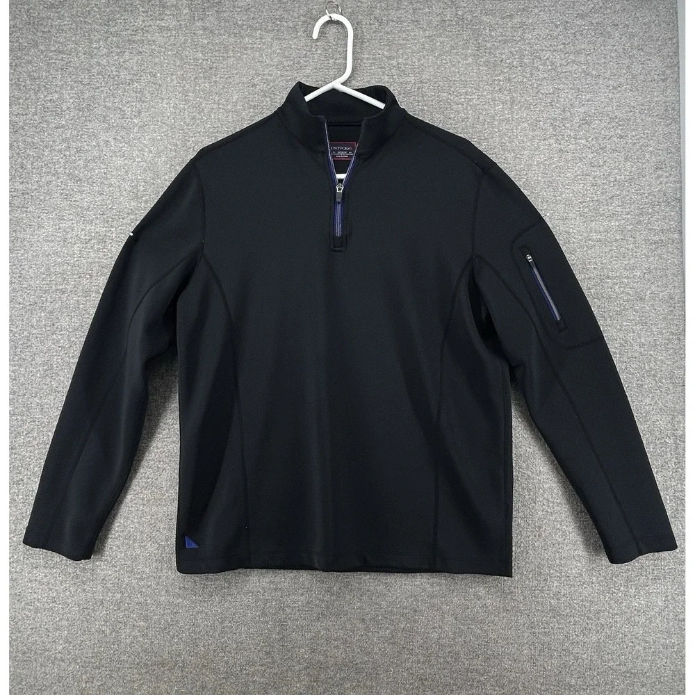Untuckit 1/4 Zip Pullover Long Sleeve Men Size Medium Black Casual